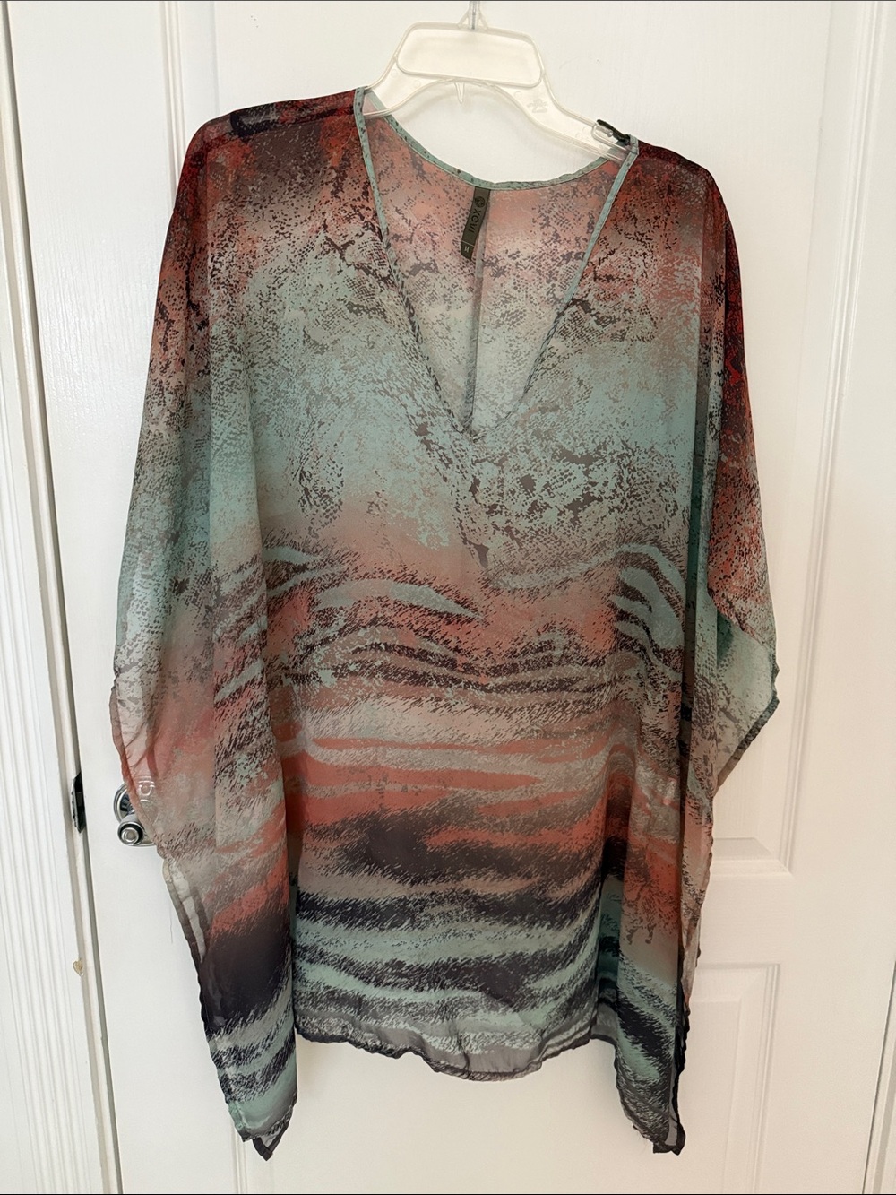 Sheer Multi-Color Ombre Kaftan Top